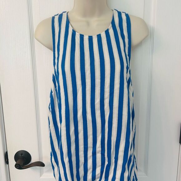 J.Crew Gorgeous Blue and White Striped Top! - Picture 2 of 5